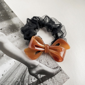2024 nuova primavera da donna eleganti <span class=keywords><strong>elastici</strong></span> per capelli con fiocco in acetato versatili <span class=keywords><strong>elastici</strong></span> colorati cravatte per capelli da donna coda di cavallo - Product Image 1