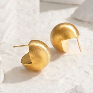 Xinfly Venta al por Mayor de Joyería de Oro Puro de 18k, Aretes de Aro con Bola Cepillada de Moda - Product Image 2