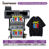 Graphking usine 70cm A2 taille 2/4 I3200 têtes DTF imprimante impression t-shirt traceur de vêtements avec secouer la machine à poudre