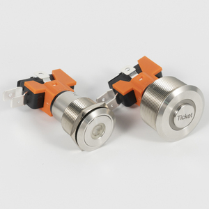 Interruptor de botón pulsador con bloqueo de 12 mm, 16 mm, 19 mm, 22 mm, 25 mm, IP65, metálico, impermeable, para control de equipos - Product Image 2