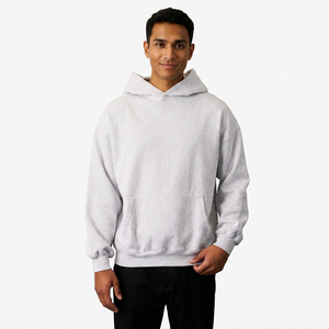 Sudadera con capucha de invierno de terciopelo de algodón 100% de 400G, talla grande, con media cremallera, diseño con bloques de color y función antiencogimiento. - Product Image 1