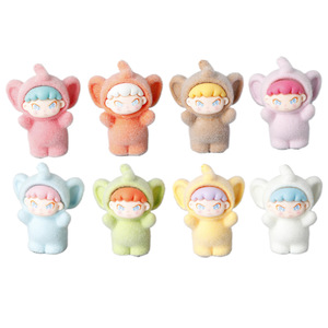 Ensemble de bijoux faits main en résine floquée, figurines d'éléphant abstraites de style dessin animé, décoration d'intérieur, pour studio créatif DIY Rainbow Candy - Product Image 5