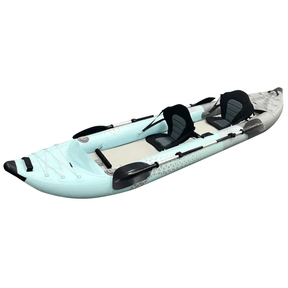 Venta caliente Pedal inflable Kayak Drop Stitch Material 2 personas Canoa/Kayak deporte De Pesca Con barco pesca Pedal Kayak