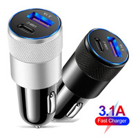Chargeur de voiture en gros 3.1A USB Type-C à charge rapide, adaptateur de téléphone portable USB-C PD, chargeur rapide pour iPhone 15 14 13