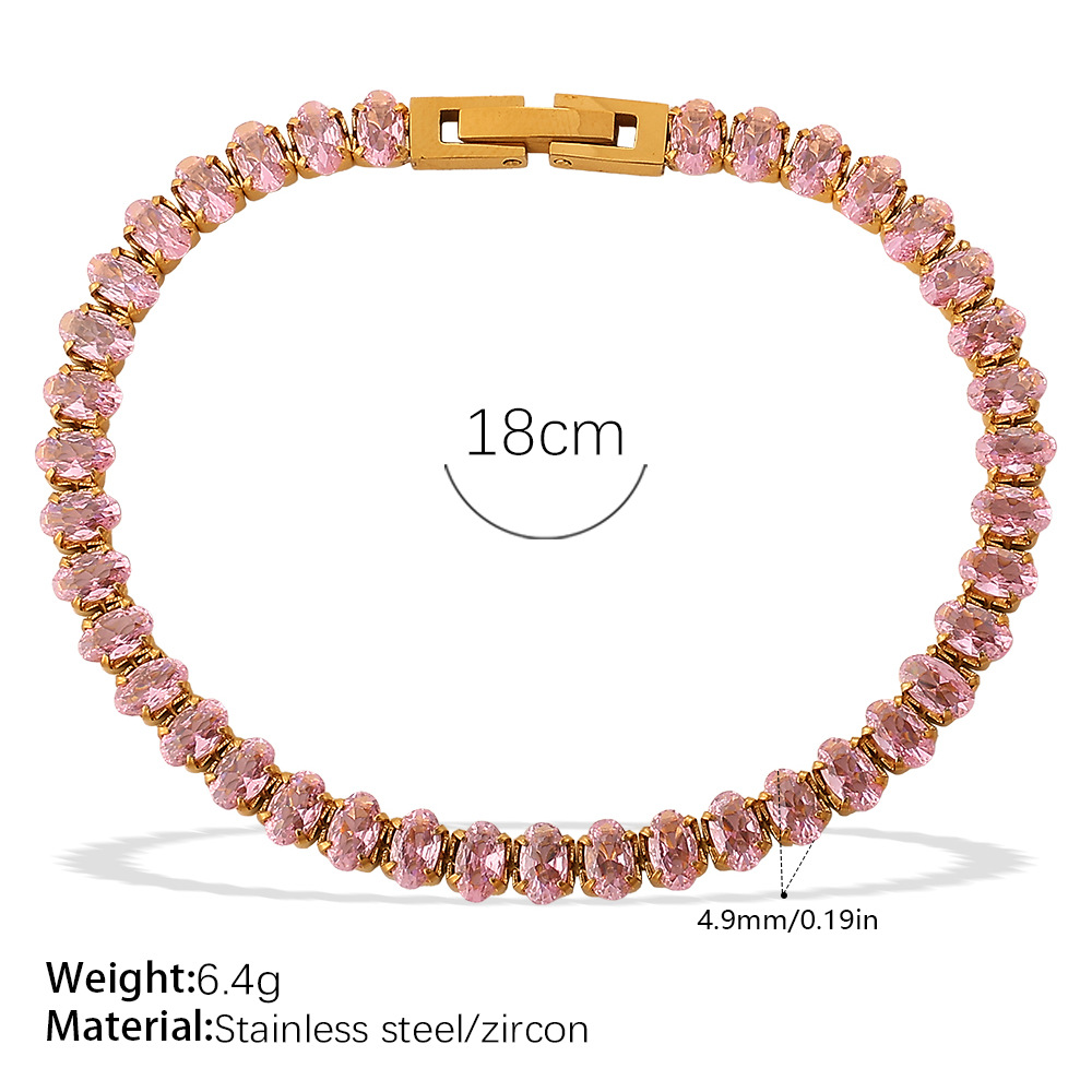 SL456PKG Pink Zircon Bracelet