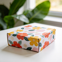 Boîte cadeau florale imprimée offset de qualité supérieure, logo personnalisé, boîte en carton ondulé imperméable, emballage anti-écrasement
