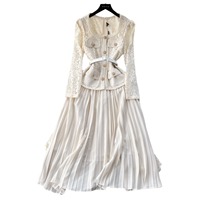 Col carré plissé en dentelle avec perles et boucle métallique de haute qualité pour femme, style féerique