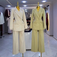 26 Nouveaux ensembles professionnels élégants pour femmes, costumes de bureau unis avec garnitures en dentelle, pantalons droits anti-plis, pour l'été