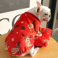 Pyjama d'hiver chaud en velours corail imprimé léopard TongMao pour chiens et chats, vêtements décontractés à deux pattes pour bouledogues français, fournitures pour animaux de compagnie