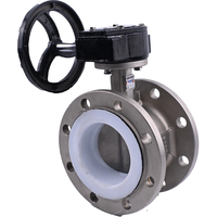 Vente directe d'usine de vannes papillon à bride en acier inoxydable PTFE pour turbines, certifiées UL.