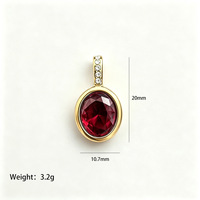 Pendentif ovale personnalisé avec 12 pierres de naissance, en acier inoxydable, incrustation géométrique de zircone cubique, placage sous vide, accessoires DIY
