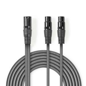สายสัญญาณเสียง XLR ชายต่อ 2x หญิง 3 ขา 1.5 ม. สีเทา - Product Image 1