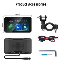 Système de navigation GPS 5 pouces pour voiture, navigation embarquée, CarPlay sans fil, Android Auto, enregistreur de conduite pour moto, étanche IP67