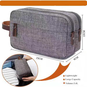 男性用トイレタリーバッグ小さなナイロンドップキット子供と女性のための軽量トラベルシェービングバッグ化粧品収納バッグブラックブルーグレー - Product Image 3