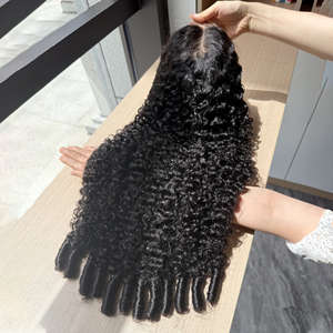 Nouvelle conception, perruque en cheveux humains bruts vietnamiens bouclés, texture <span class=keywords><strong>BBC</strong></span>, densité 250%, avec dentelle transparente 13*4, pour femmes - Product Image 4