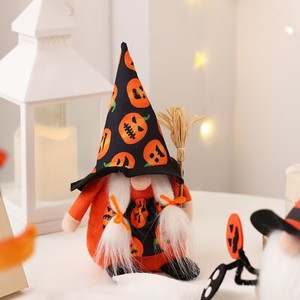 Figura Decorativa de Tela de Seda sin Rostro de Anciano Brujo para Halloween, Adorno de Escritorio para Decoración Festiva de Halloween - Product Image 5