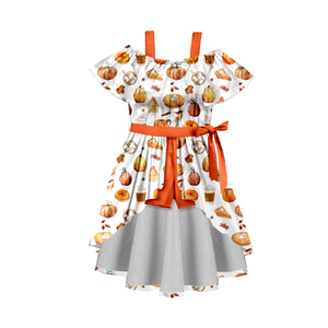 Vestido de Tirantes para Niñas de Seda Láctea, Vestido de Verano Personalizado con Estampado y Lazo en la Cintura - Product Image 3