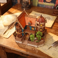 Kit de puzzle de villa de jardin en bois 3D, modèle de maison à construire soi-même, modèle miniature artisanal à assembler, décoration de maison miniature