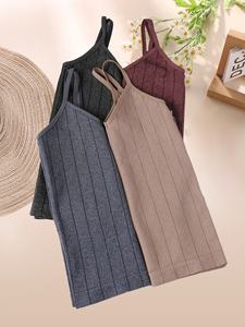 Camisola sin Mangas de Verano para Mujer, Venta Directa de Fábrica, Tejido de Algodón Transpirable, Color Sólido, Cuello en V, Estilo Formal - Product Image 3