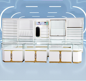 Tùy Chỉnh Chất Lượng Cao Cao Cấp Kính Hiển Thị Truy Cập Tủ Gỗ Nướng Sơn Ánh Sáng Thương Mại Tủ - Product Image 5