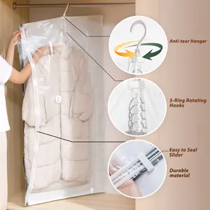 Vacuum Bags for Clothes Hanging Wardrobe Storage Organizador Cover for Clothes Space Saver Bag Vacuum Package Storage Bag