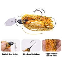 Leurre de pêche Chatterbait à lame hexagonale vibrante, jupe en silicone, tête lestée, hameçon simple, pour achigan, brochet, musky, poisson-serpent