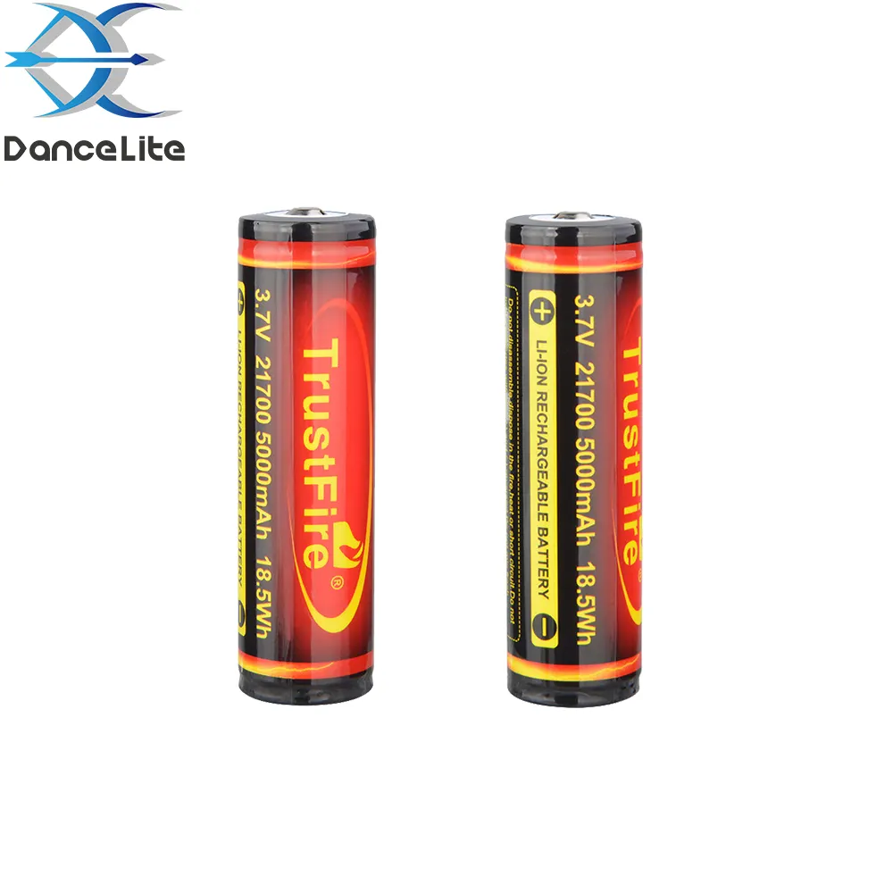 새로운 TrustFire 3.7V 5000mAh 21700 18.5Wh 리튬 이온 충전식 배터리 셀 배터리 보호 보드