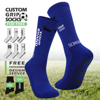 Chaussettes de football antidérapantes de haute qualité avec logo personnalisé, chaussettes de sport antidérapantes pour adultes