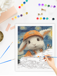 CHENISTORY <span class=keywords><strong>Peinture</strong></span> par numéros pour adultes, kit de démarrage animaux lapins, dessin et coloriage par numéros pour décorations intérieures - Product Image 3