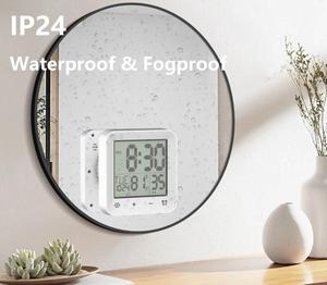 <span class=keywords><strong>Horloge</strong></span> murale <span class=keywords><strong>de</strong></span> <span class=keywords><strong>salle</strong></span> <span class=keywords><strong>de</strong></span> <span class=keywords><strong>bain</strong></span> étanche IP24 avec écran tactile intelligent et affichage <span class=keywords><strong>de</strong></span> la température et <span class=keywords><strong>de</strong></span> la date pour enfants, toilettes et cuisine - Product Image 4