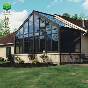 Gazebo Aluminium Sunroom Luar Ruangan dengan Dinding Miring, Rumah Kaca Kaca Terpasang di Dinding, <span class=keywords><strong>Pergola</strong></span> Bioklimatik Luar Ruangan dengan Penutup Elektrik untuk Semua Musim - Product Image 6