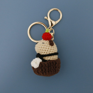 Macrame Crochet Keychain Capybara Doll Key Chain Charm Bag Accessories Animal <b>Keyring</b> Handmade Cartoon Crochet Capybara Keychain - Product Image 4
