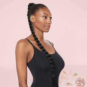 KEMY Soft Synthetic <strong>Thick</strong> <strong>Braided</strong> Ponytail Hair Band Black Synthetic Hair Extension for Women - Product Image 1