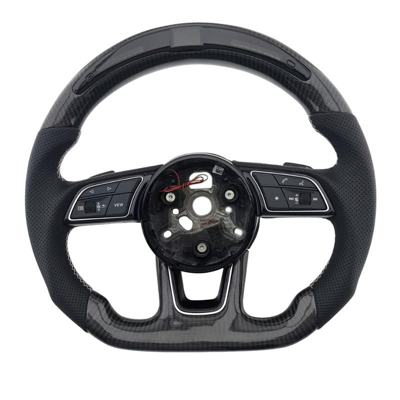 คาร์บอนไฟเบอร์ + หนัง + ไฟ LED + เย็บสีขาว