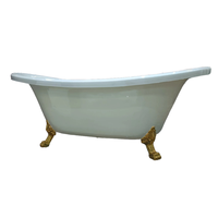 Portable traditionnel Double pantoufle pied sur pattes piédestal acrylique autoportant bain de trempage égouttoir pour hôtels intérieur tourbillons utilisation