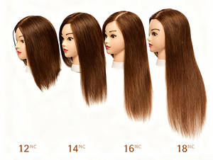 Cabeza de Maniquí con Cabello Humano 100% Natural Real, Muñeca de Entrenamiento de Cosmetología para Peluquería, Práctica de Peinado y Corte de Cabello Lacio - Product Image 5