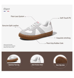 Ariaca 2025 <span class=keywords><strong>Sneakers</strong></span> Casual Unisex per Bambini Leggere Antiscivolo in Vera Pelle Bianca Slip-On per Primavera Autunno Nuova Collezione - Product Image 4