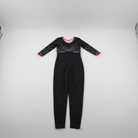 Justaucorps de gymnastique et de danse pour femme adulte en Spandex/Nylon, taille personnalisée 34, manches longues, pour entraînement et spectacle