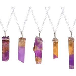 YASHEE จี้หินอะเมทรินธรรมชาติสร้อยคอ 20 มม.คริสตัลบำบัดพลังงานจักระเครื่องประดับของขวัญสำหรับผู้หญิง - Product Image 2