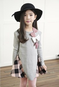 Robe d'uniforme scolaire à manches longues imprimée à carreaux avec nœud pour enfants et bébés filles, vente en gros, provenance Chine - Product Image 2