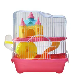 Hai Lựa Chọn Lâu Đài Hình Dạng Tầng Đôi Sang Trọng Hamster Lồng Cung Cấp Với Tất Cả Các Nhu Cầu Cho Hamster