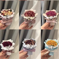 Mini bouquet artisanal de roses séchées pour le Festival Qixi, ornement compact pour voiture, décoration de la Saint-Valentin, accessoire photo, cadeau pour les rencontres