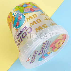 Food Grade <b>Material</b> of 16oz 500ml PP pots High Transparency Round Plastic pots for candy soft sweets Fondants packaging IML - Product Image 5