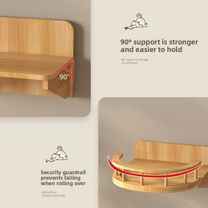 Plateforme murale en bois massif pour <span class=keywords><strong>chat</strong></span>, <span class=keywords><strong>avec</strong></span> perchoir et capsule spatiale, lit pour <span class=keywords><strong>chat</strong></span>, style vertical mural personnalisable, design épuré - Product Image 5