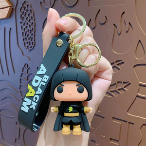 Promotion : Porte-clés en silicone créatif Black Adam (personnage de dessin animé) – Pendentif de sac ou de voiture en caoutchouc - Product Image 6
