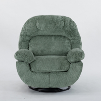 Fauteuil inclinable et pivotant manuel VANBOW Nordic Rocking and Tilt, vert, surdimensionné, avec tissu texturé doux pour le salon