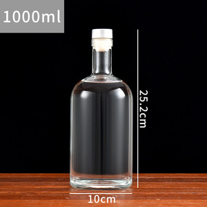 Sang Trọng 50Ml 100Ml 200Ml 375Ml 500Ml 750Ml 1L Rõ Ràng Glass Rượu Chai Với Nút Chai Cho Rượu Vang Vodka Bắc Âu Whisky Brandy Tequila - Product Image 5
