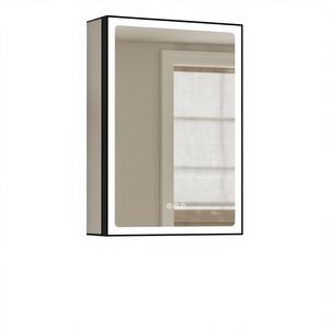 Gabinete de Baño Moderno Rectangular con Iluminación LED, Montado en la Pared, Marco de Aluminio, Luces Atenuables Sensibles al Tacto, Sistema Antivaho - Product Image 1