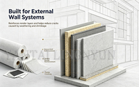 Rete in Fibra di Vetro 4*4mm 160 GSM, Materiale Isolante Termico, Tessuto in Fibra di Vetro 145g per Rinforzo Pareti EIFS