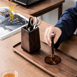Juego de té Six Gentlemen, accesorios de té cuadrados de madera maciza para la ceremonia del té Kung Fu, duraderos - Product Image 4